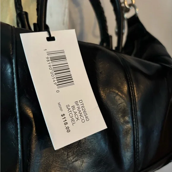 Steve Madden Black Satchel with Silver Accents - Picture 5 of 9